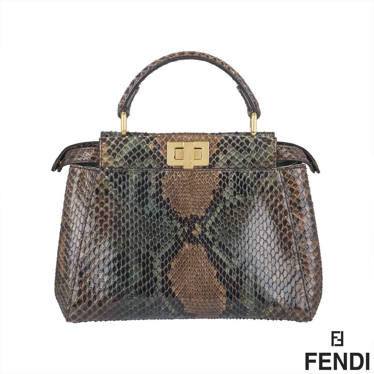 Fendi Mini Peekaboo Python Handbag | Rich Diamonds